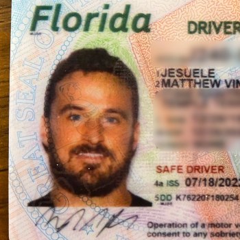 Matt's Florida driver's license